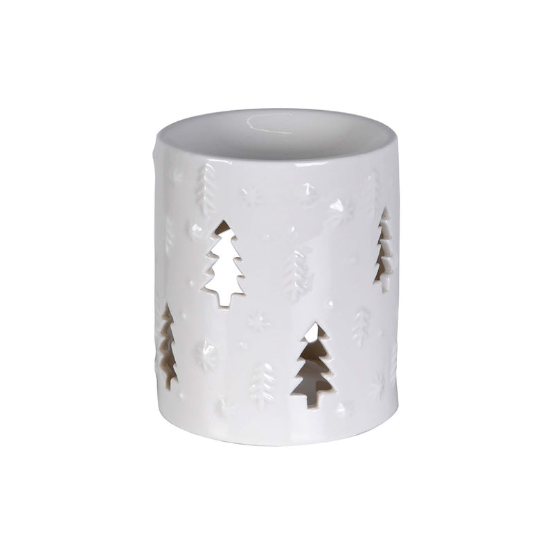 Christmas Tree Cut-Out Wax Melter | White Ceramic | 11cm