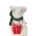 Felt Mouse Figurine with Christmas Gift | 12cm