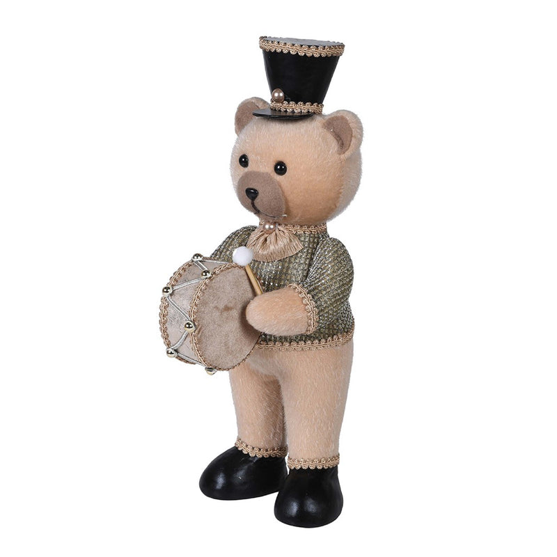 Festive Drumming Bear Figurine | 45cm