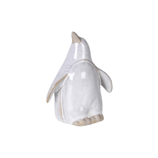 Festive Penguin Figurine | Whitewash Ceramic | 9cm
