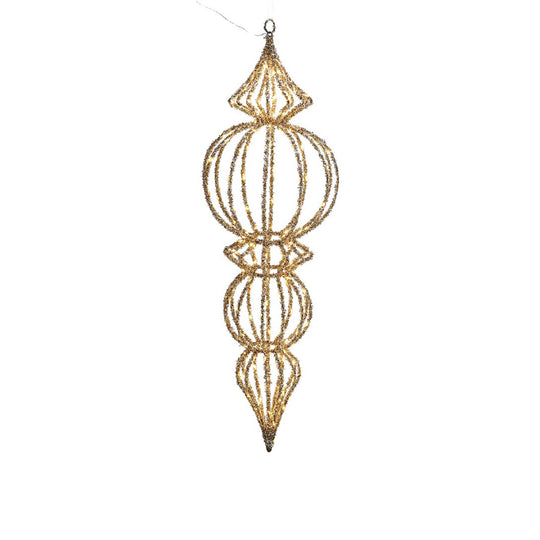 Hanging LED Finial Christmas Tree Decoration | Gold | 83cm