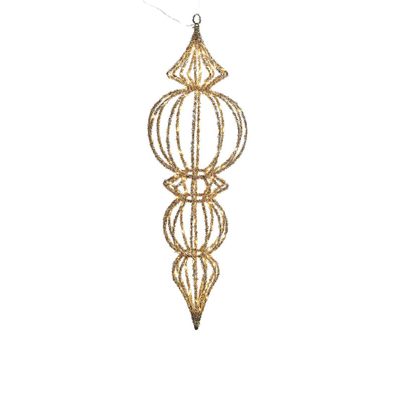Hanging LED Finial Christmas Tree Decoration | Gold | 83cm
