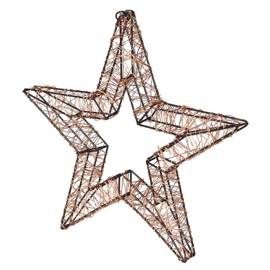 Hanging LED Star Decoration | Gold Iron | 55cm