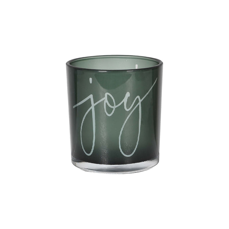 'Joy' Glass Candle Holder | Green | 8cm