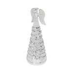 LED Angel Figurine with Glitter Detail | Silver | 23cm