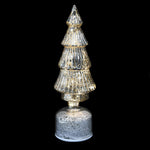 Rotating LED Christmas Tree Decoration | Silver | 31cm