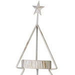 Rustic 3-Tier Christmas Tree Shelving Display Unit | Whitewash Iron | 100cm