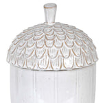Rustic Acorn Jar | White Ceramic | 24cm