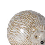 Rustic Hedgehog Figurine | White/Brown Ceramic | 7cm