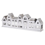 Rustic Snowcapped Townhouse Candle Holder | Whitewash Iron | 52cm