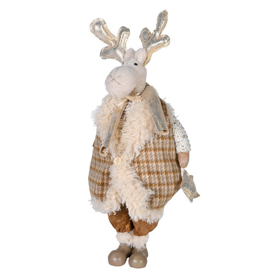 Standing Festive Tweed Moose Figurine | 50cm