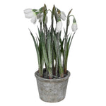 Faux Glitter Snowdrop Bulbs in Pot