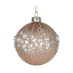 Faux Pearl Beaded Christmas Tree Bauble | Gold