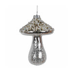 Faux Pearl Beaded Mushroom Christmas Tree Decoration | Silver