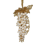 Faux Pearl Grapes Hanging Decoration | White & Gold