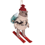 Festive Skiing Bear Christmas Tree Decoration