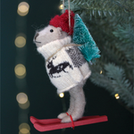 Festive Skiing Bear Christmas Tree Decoration