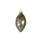 Finial Laurel Leaf Christmas Tree Bauble | Sage & Gold