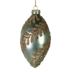 Finial Laurel Leaf Christmas Tree Bauble | Sage & Gold