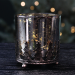 Frosted Christmas Tree Candle Holder | Silver