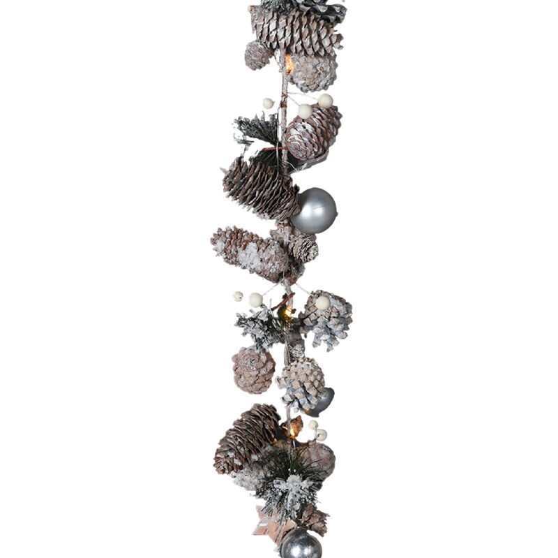 Light Up Frosted Pinecone Garland