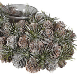 Frosted Pinecone Quadruple Candle Holder