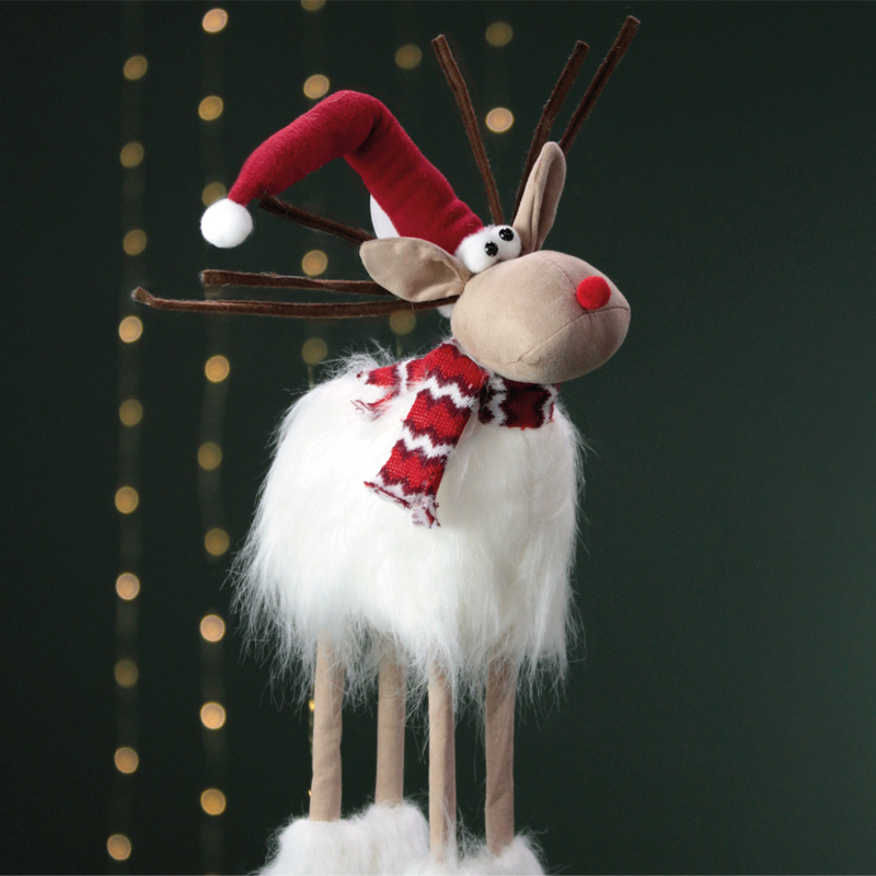 Furry Christmas Reindeer Decoration