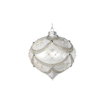 Glass Onion Bauble | White with Glitter