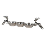 Jumping Reindeer Serving Bowl Trio | Silver