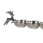 Jumping Reindeer Serving Bowl Trio | Silver