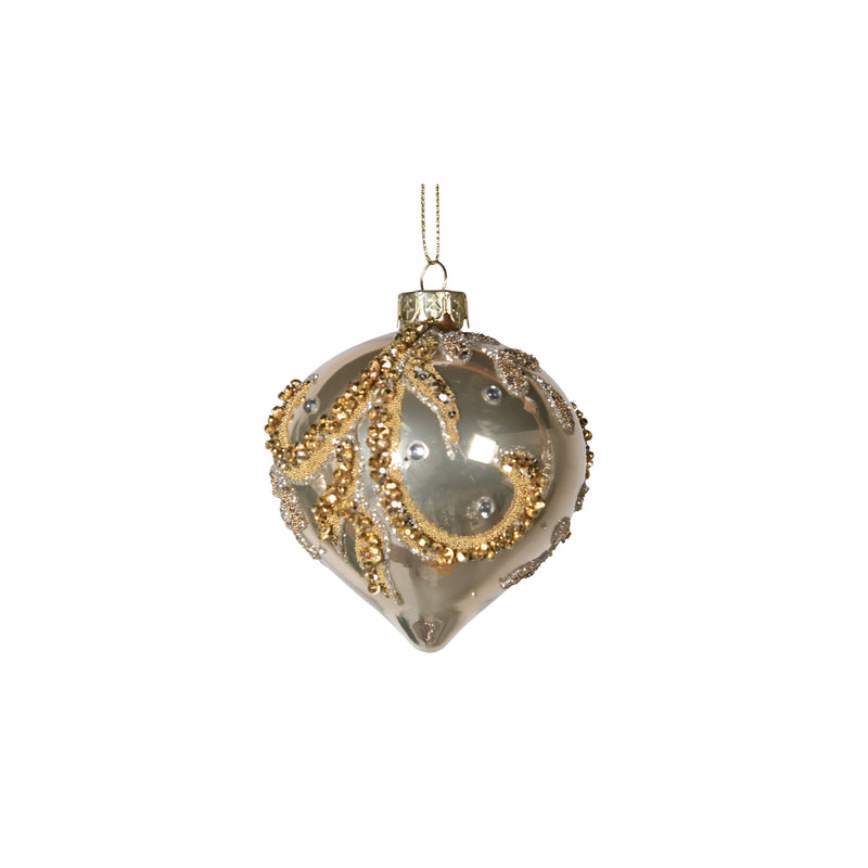 Luxe Beaded Bauble | Gold