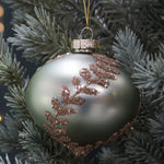 Onion Laurel Leaf Christmas Tree Bauble | Sage & Gold