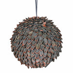 Patina Leaf Christmas Tree Bauble | Grey & Bronze