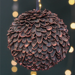 Patina Leaf Christmas Tree Bauble | Grey & Bronze