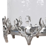 Reindeer Hurricane Candle Holder | Silver