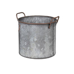 Rustic Ribbed Metal Planter | 30cm