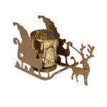 Santa Sleigh Candle Holder | Gold