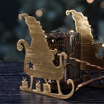 Santa Sleigh Candle Holder | Gold