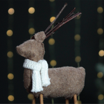 Twig Reindeer with Scarf Decoration | Natural