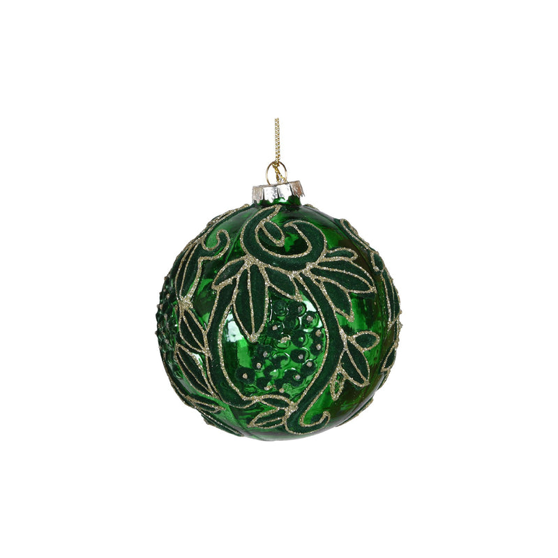 Velvet Christmas Tree Bauble | Green & Gold