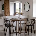 Craft Oak Folding Round Dining Table | Smoked