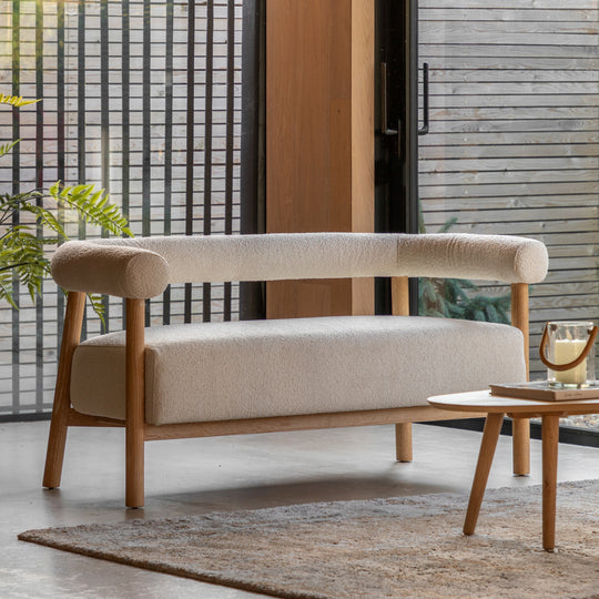 Acera Boucle Curve Sofa | Cream