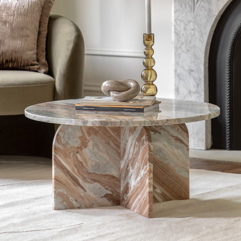 Amalfi Round Marble Coffee Table | Natural