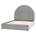 Arch Retro Velvet King Bed Frame | Elephant Grey | 150x200cm