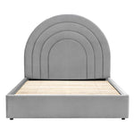 Arch Retro Velvet King Bed Frame | Elephant Grey | 150x200cm