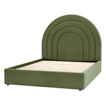 Arch Retro Velvet King Bed Frame | Olive Green | 150x200cm