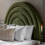 Arch Retro Velvet King Bed Frame | Olive Green | 150x200cm