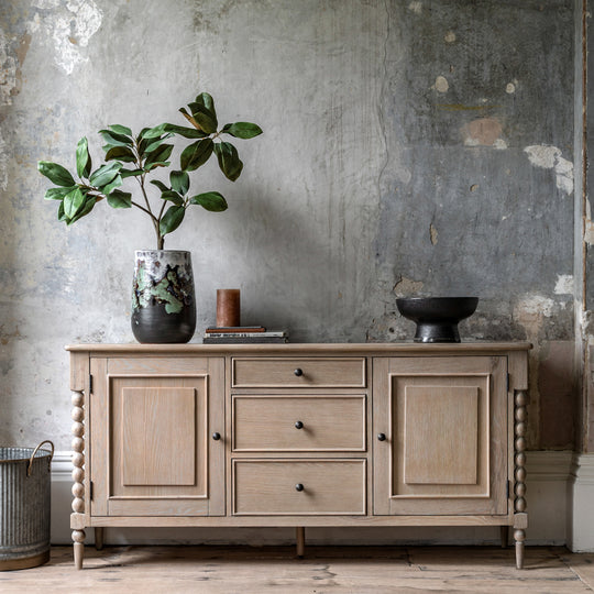 Artisan Bobbin Sideboard | Limewashed Oak