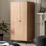 Ashdown Rustic 2 Door Wardrobe | Natural