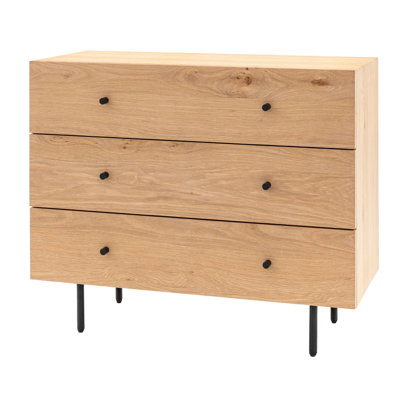 Ashdown Rustic 3 Drawer Chest | Natural